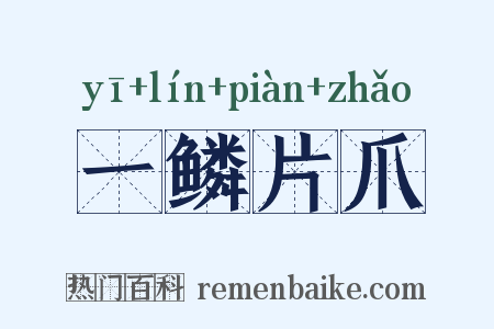 一鳞片爪是什么意思的图片